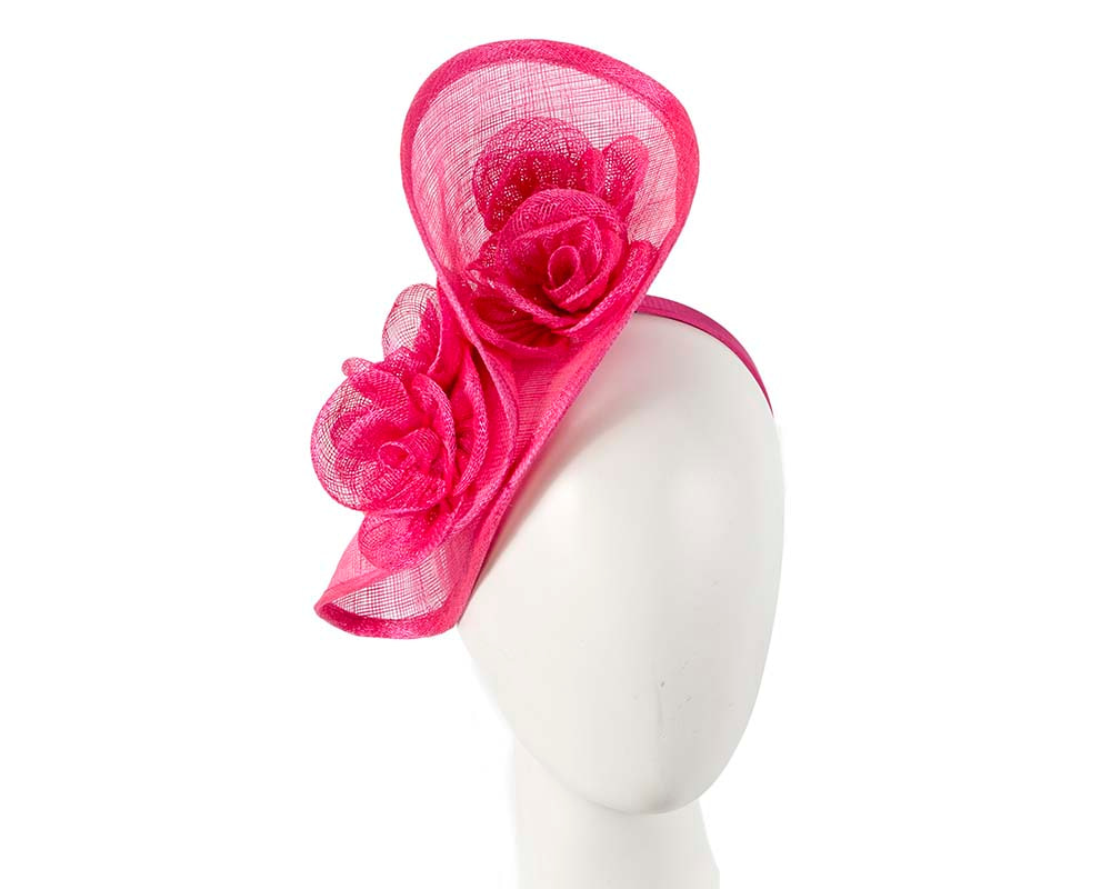 Tall fuchsia sinamay fascinator by Max Alexander MA841 - Hats From OZ