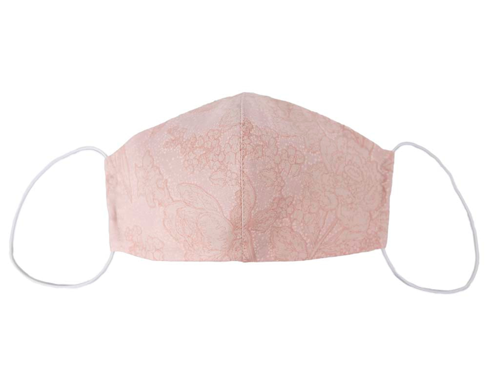 Comfortable re-usable cotton face mask pink flowers - Hats From OZ