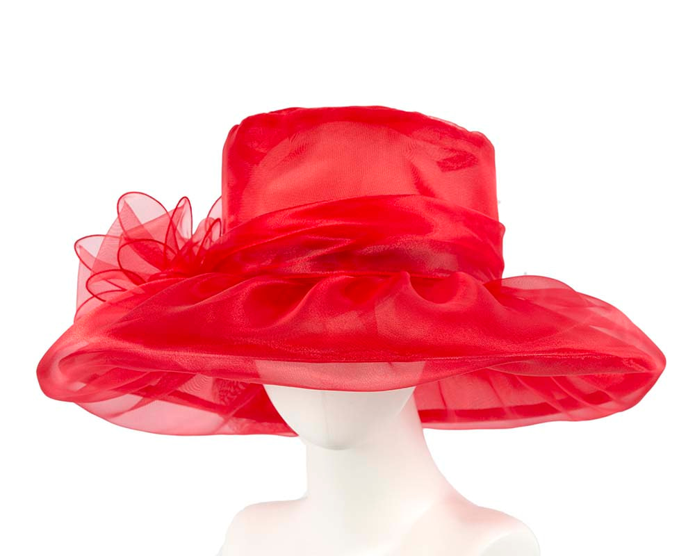 Large Red Organza Racing Hat - Hats From OZ