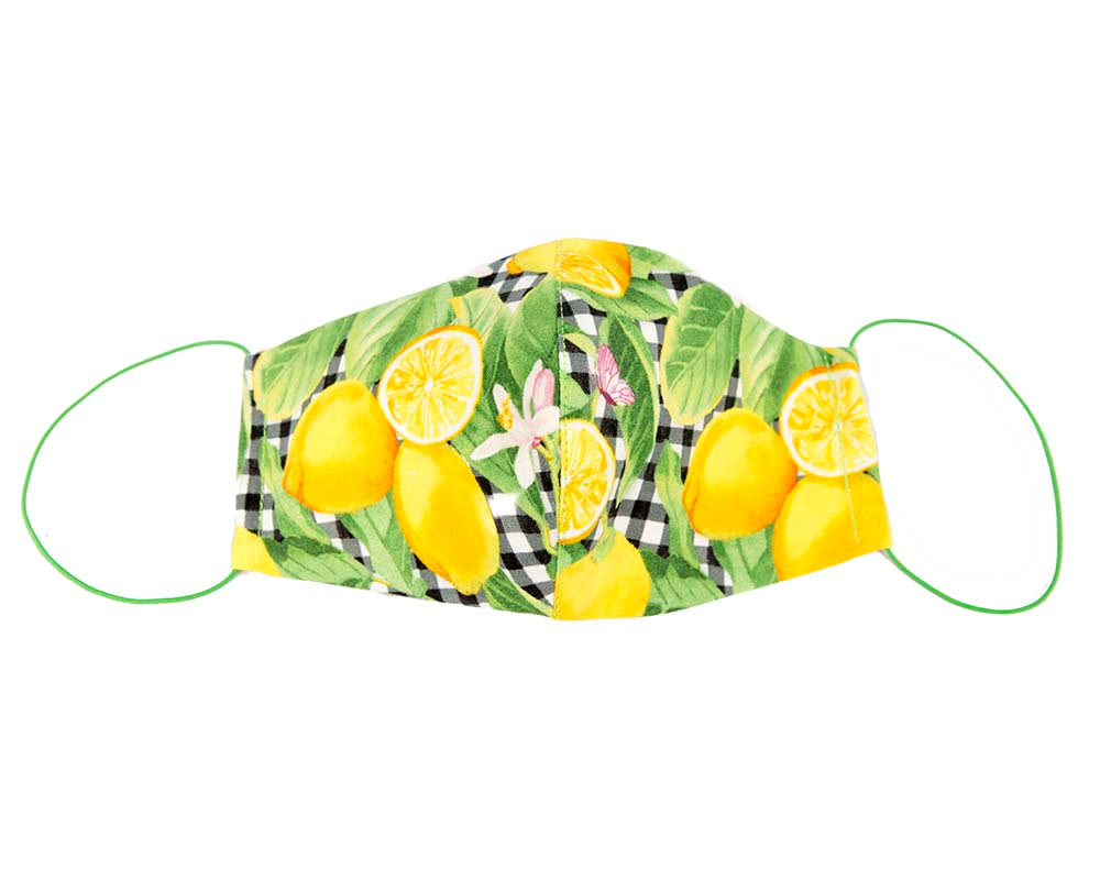 Comfortable re-usable cotton face mask lemons - Hats From OZ