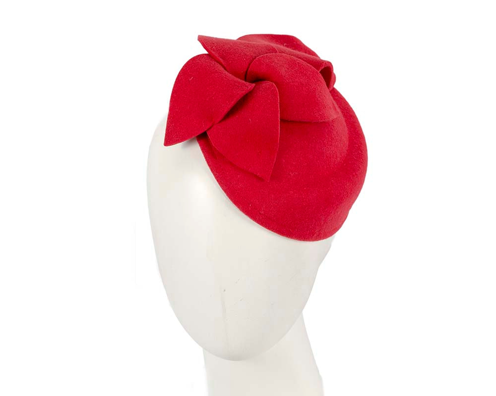 Red felt pillbox fascinator - Hats From OZ