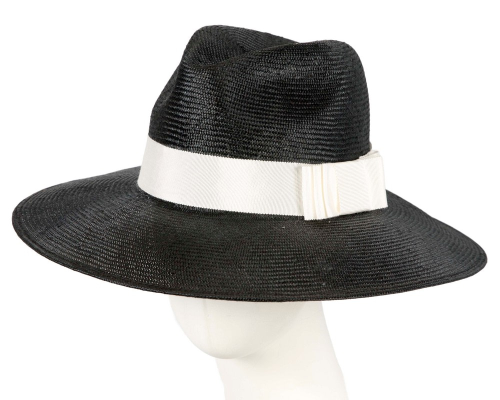 Wide brim ladies summer black & white fedora hat by Max Alexander - Hats From OZ