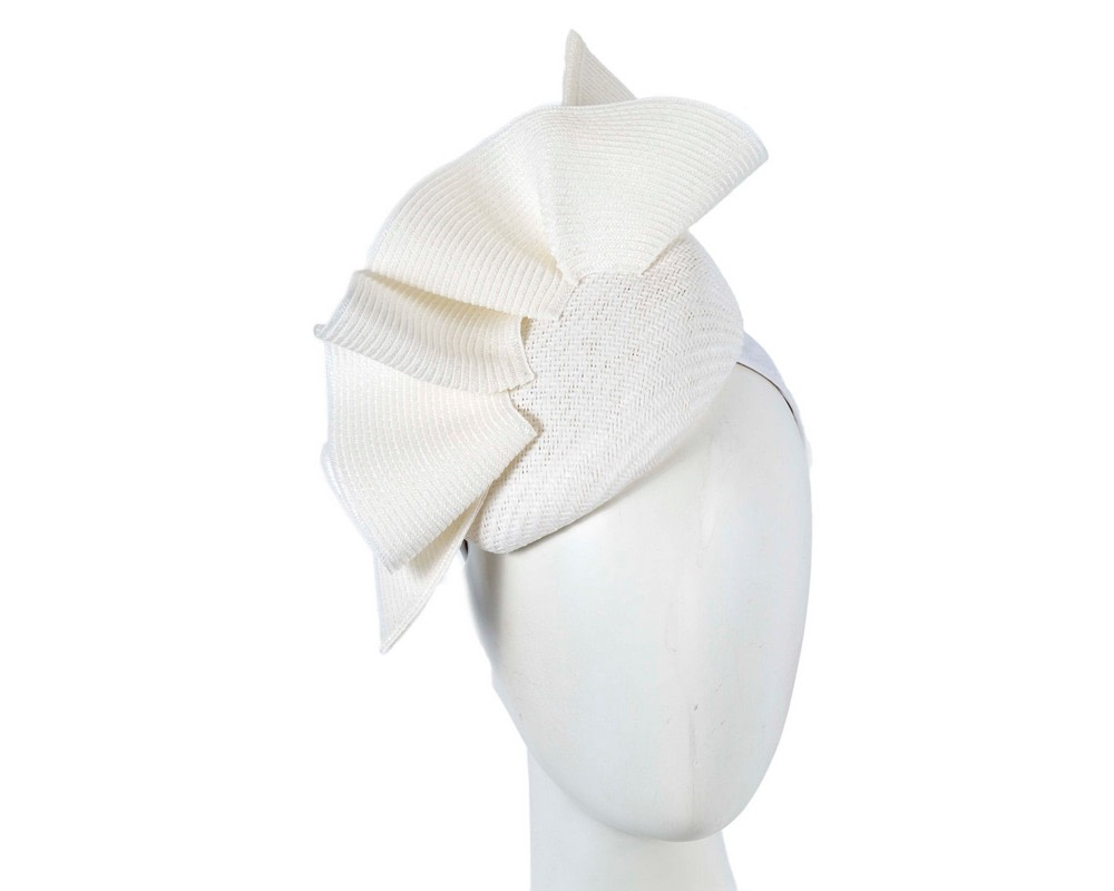 White pillbox fascinator by Fillies Collection S259 - Hats From OZ