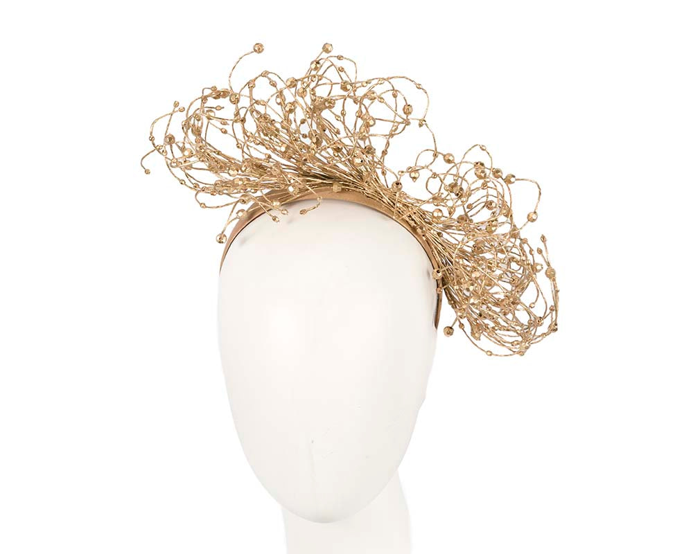 Bespoke gold wire fascinator by Fillies Collection - Hats From OZ