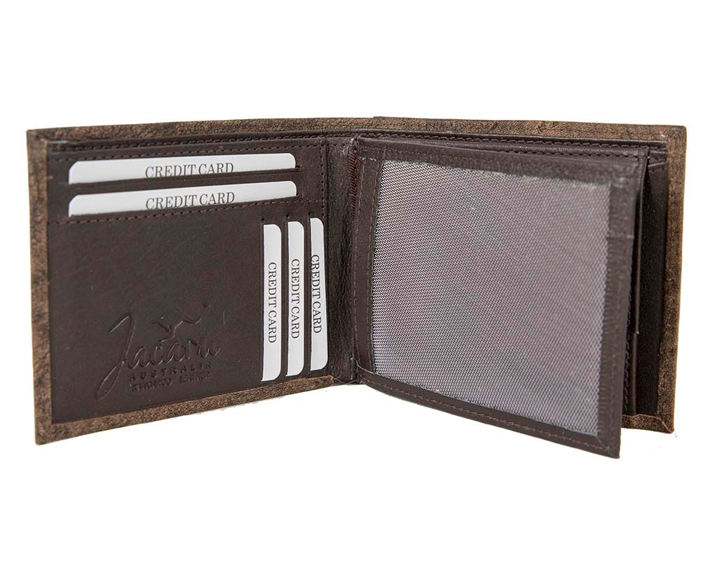 Stonewash Kangaroo Leather Mens Wallet Two Fold - Hats From OZ