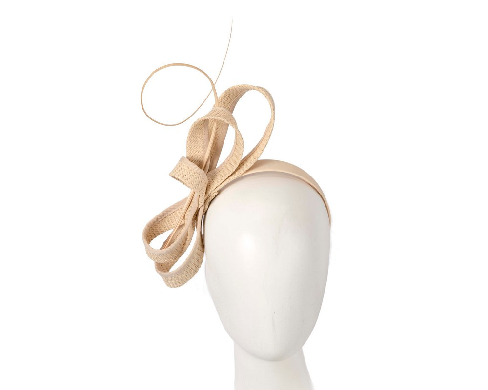 Nude loops and feather fascinator by Max Alexander - Hats From OZ