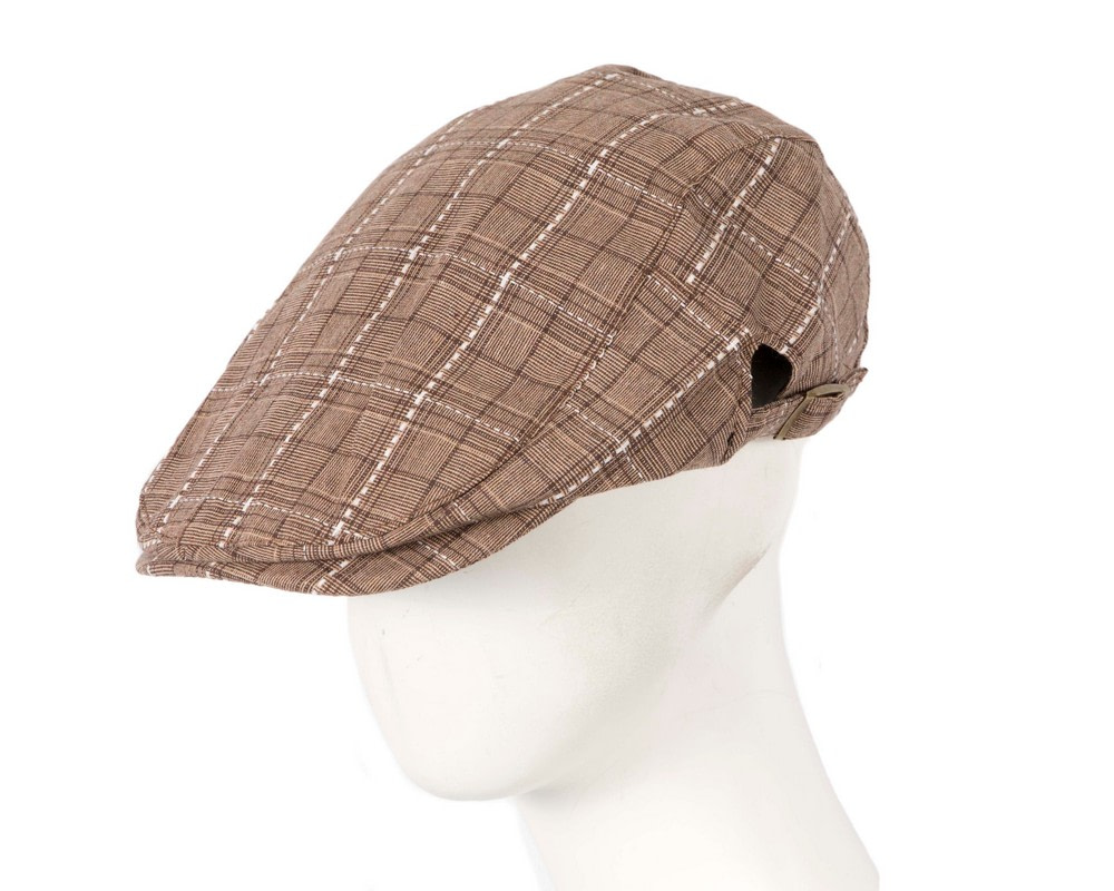 Beige tweed flat cap by Max Alexander - Hats From OZ