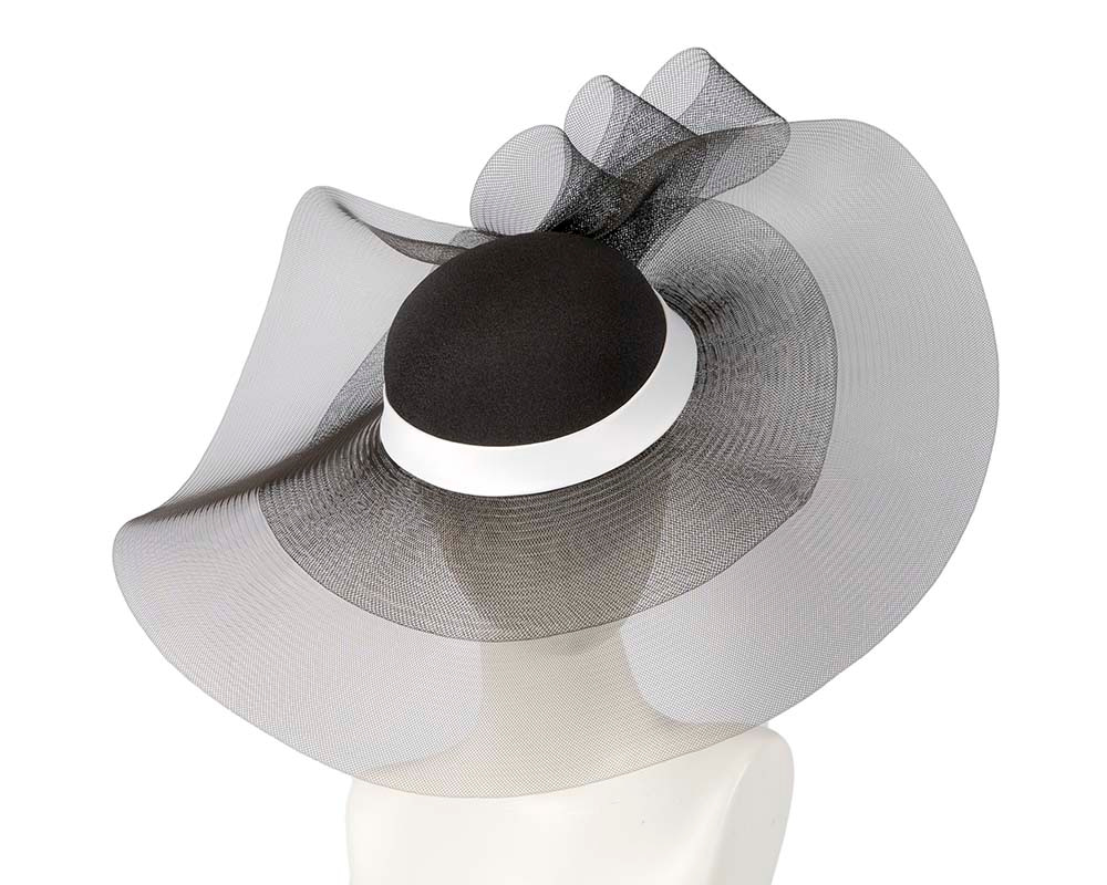 Black & white large brim custom made ladies hat - Hats From OZ