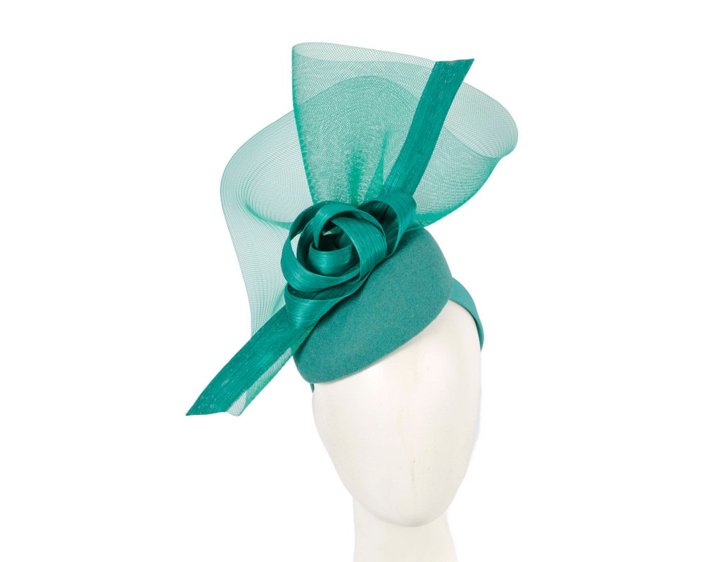 Tall teal green winter racing fascinator by Fillies Collection - Hats From OZ