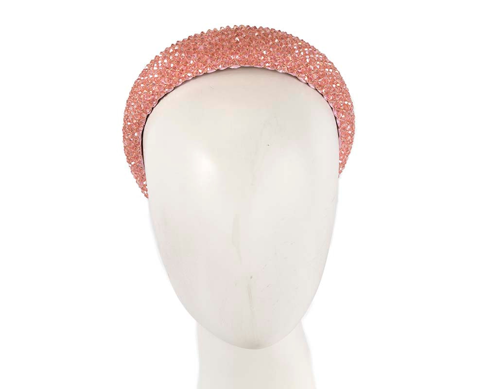 Pink crystals fascinator headband by Cupids Millinery CU441 - Hats From OZ