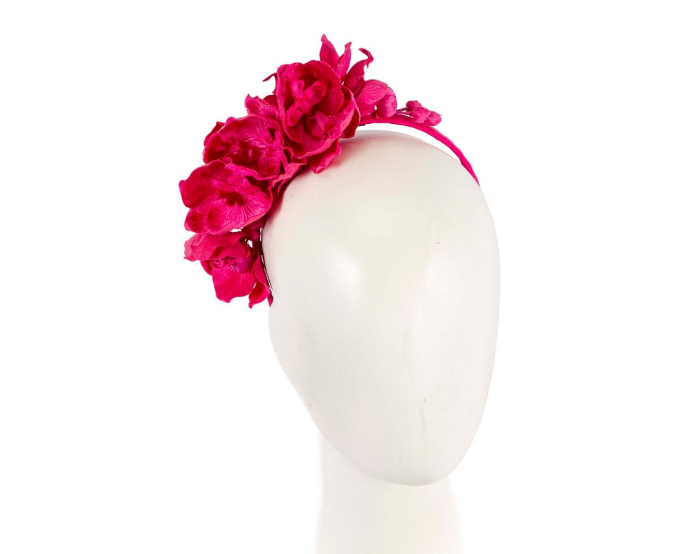 Fuchsia orchid flower headband fascinator - Hats From OZ