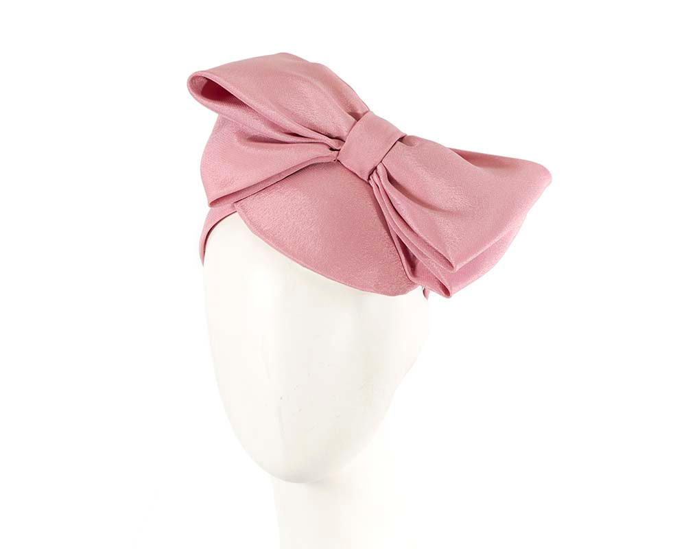 Dusty pink satin fascinator with big bow by Max Alexander - Hats From OZ