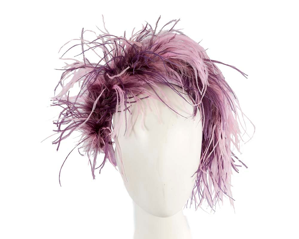 Bespoke lilac headband with оstriсh feathers by Cupids Millinery - Hats From OZ