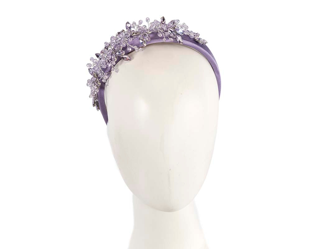 Lilac crystals fascinator headband by Cupids Millinery - Hats From OZ