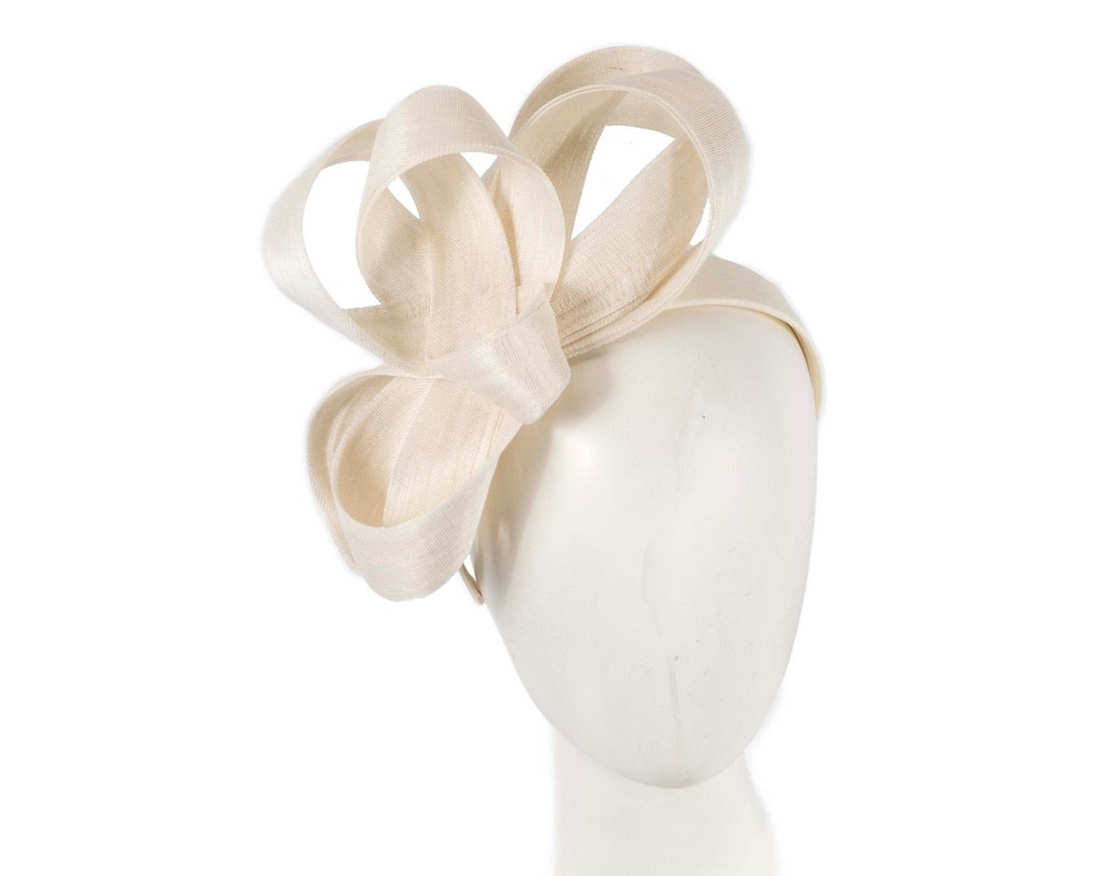 Cream abaca loops racing fascinator by Fillies Collection - Hats From OZ