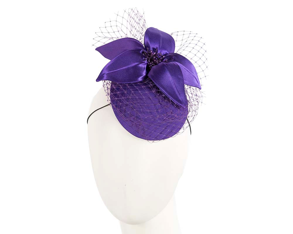 Custom made purple special occasion cocktail hat - Hats From OZ