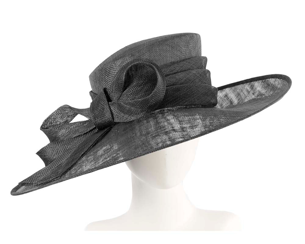 Wide brim black ladies fashion sinamay hat - Hats From OZ