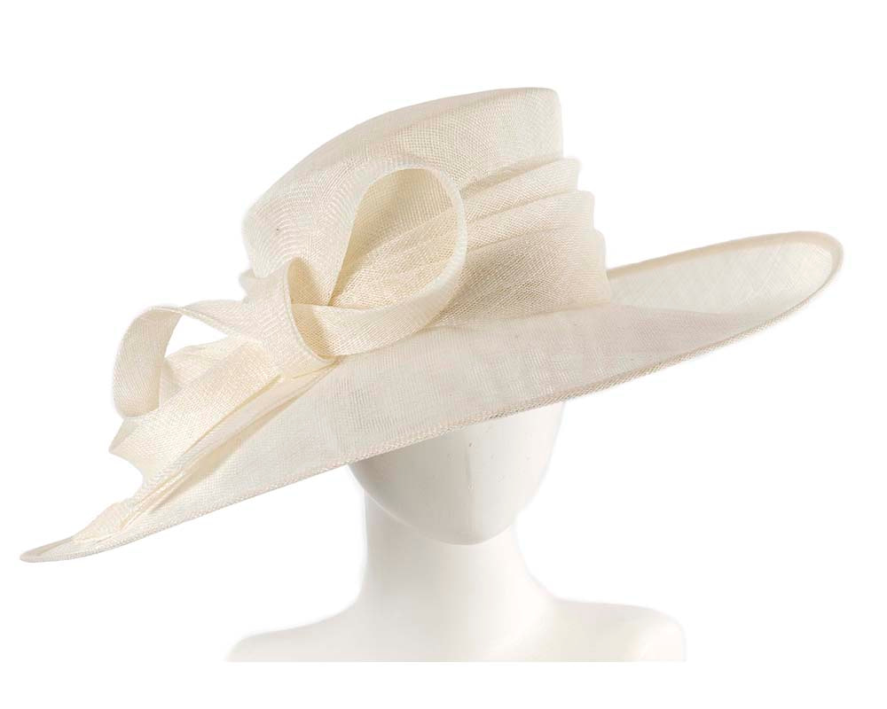 Wide brim cream ladies fashion sinamay hat - Hats From OZ