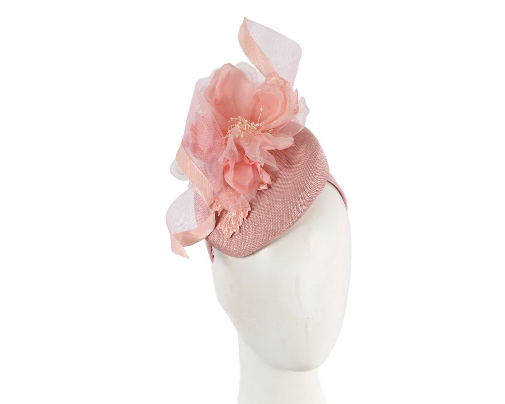 Pink pillbox fascinator with flower by Fillies Collection - Hats From OZ