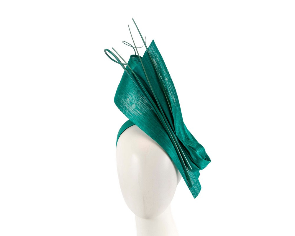 Edgy teal green fascinator by Fillies Collection - Hats From OZ