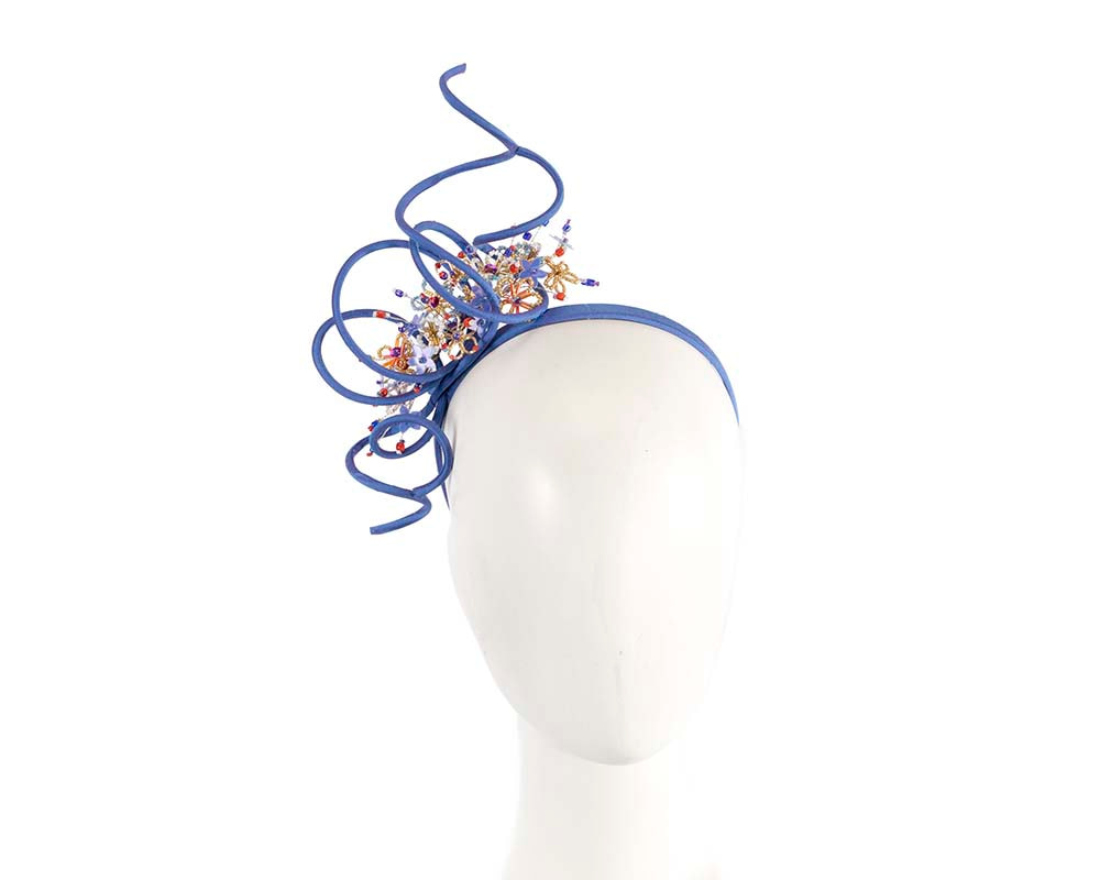 Bespoke blue fascinator by Cupids Millinery - Hats From OZ