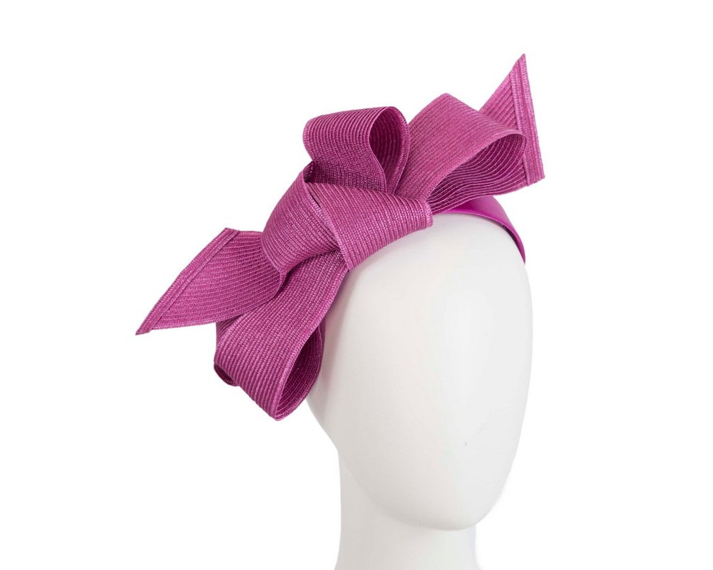 Large fuchsia bow racing fascinator by Max Alexander - Hats From OZ