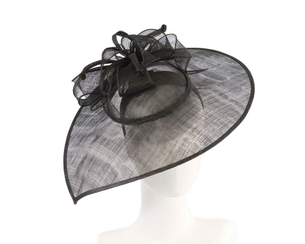 Black sinamay fascinator hat by Max Alexander - Hats From OZ