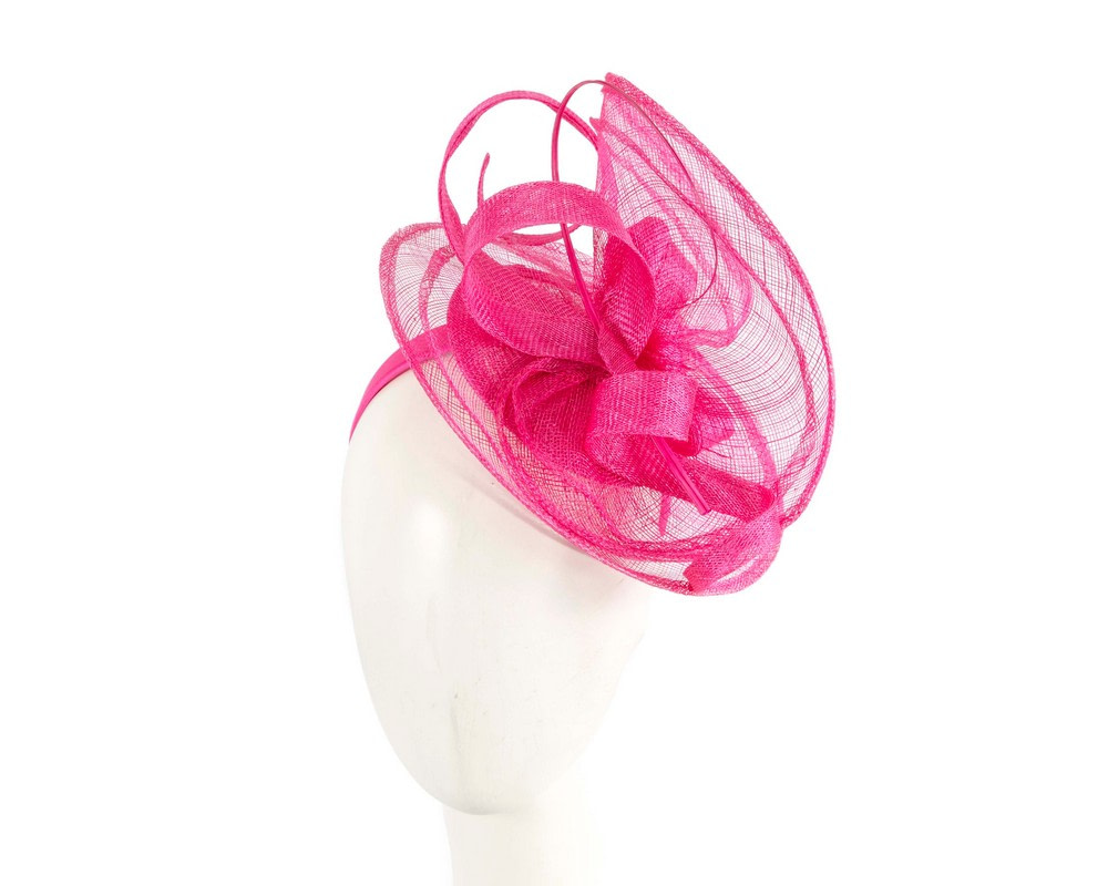 Large fuchsia sinamay fascinator by Max Alexander MA913 - Hats From OZ