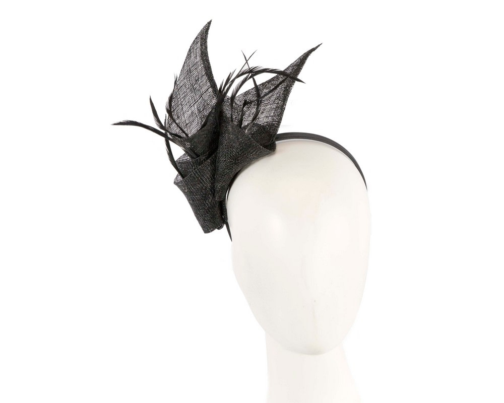 Black sinamay fascinator by Max Alexander - Hats From OZ