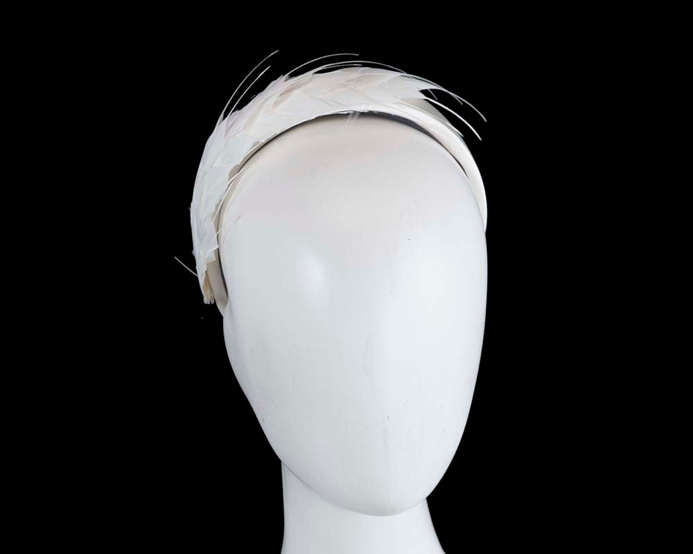 Cream feather headband by Max Alexander - Hats From OZ