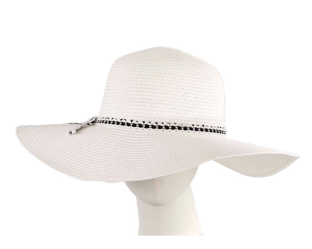 Wide brim white casual beach hat - Hats From OZ