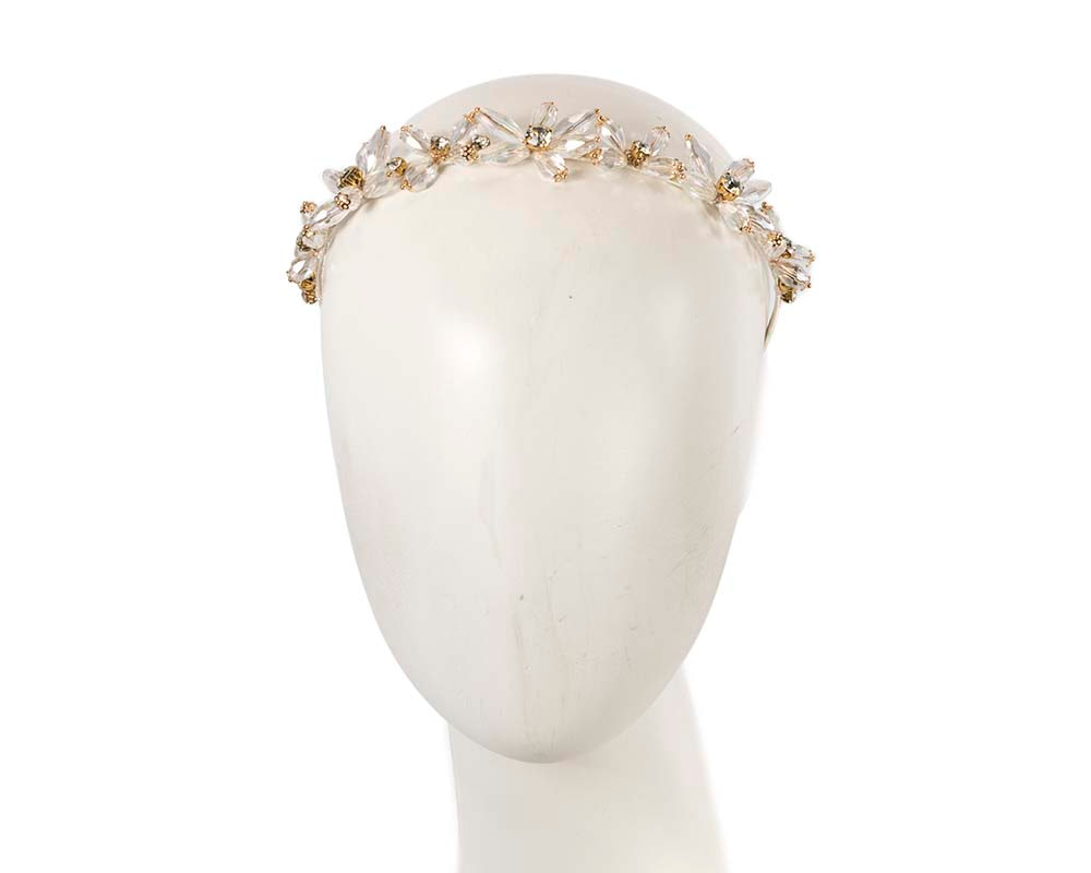 Petite white crystal headband fascinator - Hats From OZ