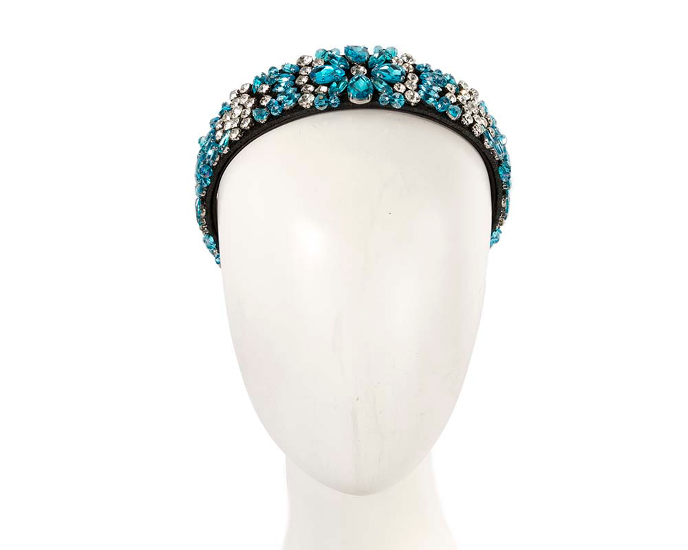 Turquoise crystal headband by Cupids Millinery CU586 - Hats From OZ