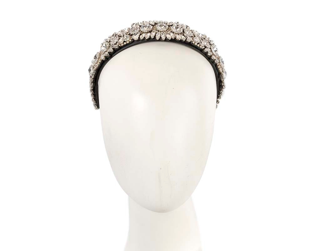 Black and white crystal headband by Cupids Millinery CU594 - Hats From OZ