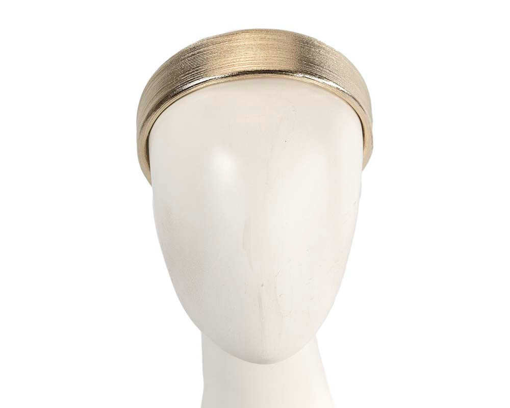 Leather gold leather fascinator headband - Hats From OZ