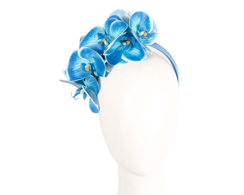 Bespoke blue orchid flower headband by Fillies Collection - Hats From OZ