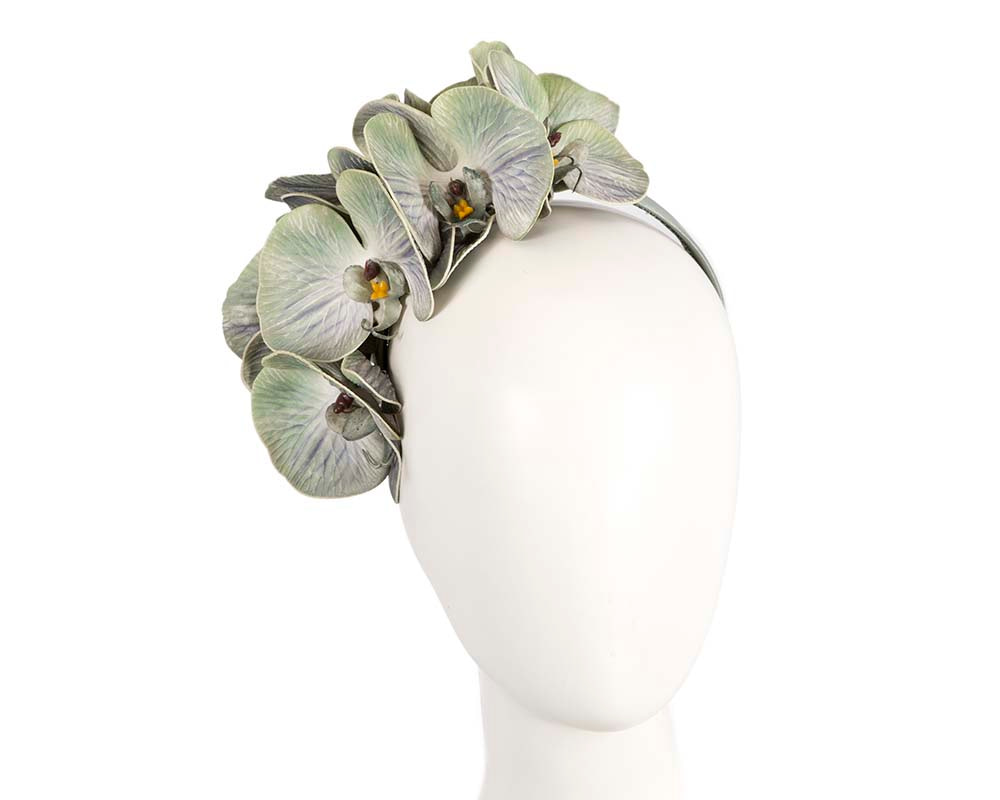 Bespoke pistachio green orchid flower headband by Fillies Collection - Hats From OZ