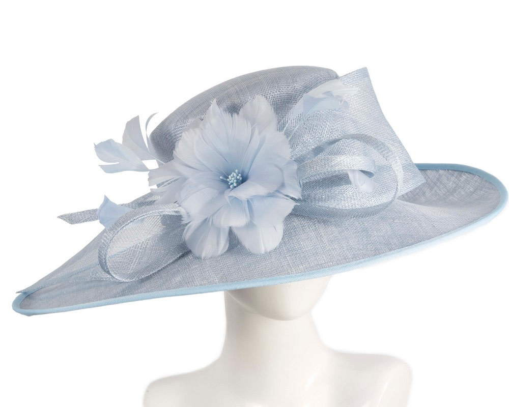 Wide brim blue ladies fashion hat by Max Alexander - Hats From OZ