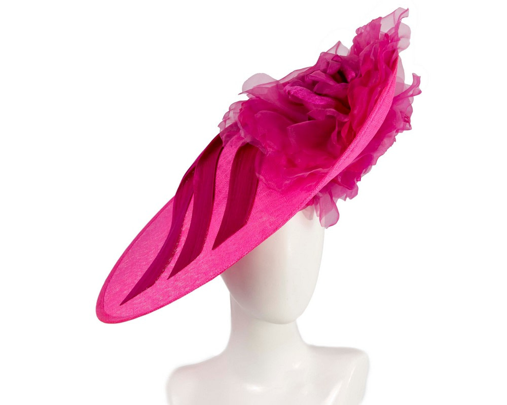 Large fuchsia plate racing fascinator by Fillies Collection - Hats From OZ