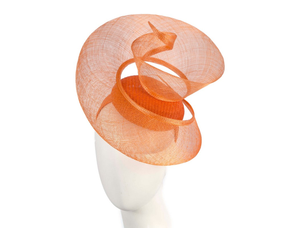 Bespoke orange sinamay fascinator by Fillies Collection - Hats From OZ