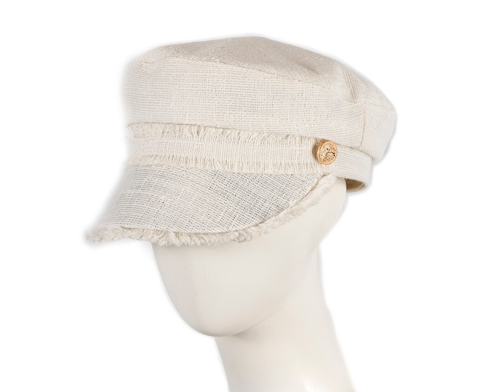 White casual newsboy cap by Max Alexander - Hats From OZ