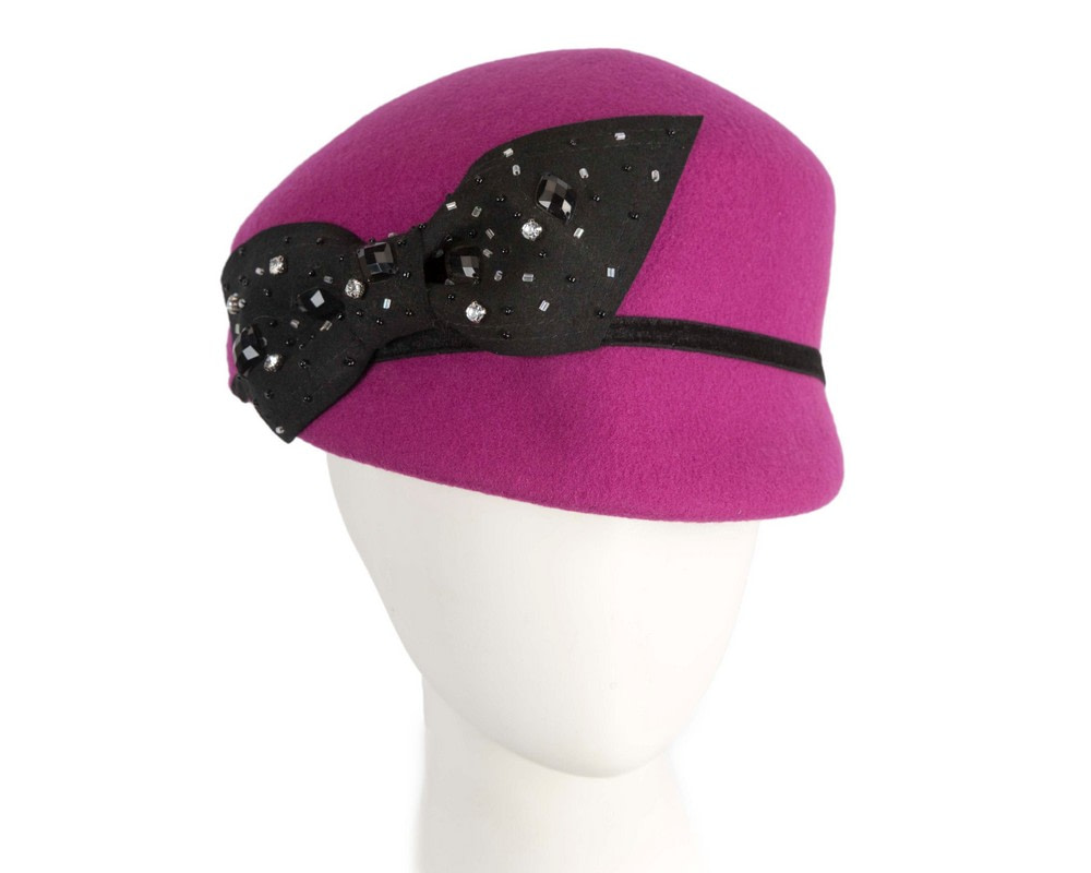 Fuchsia felt ladies hat by Max Alexander - Hats From OZ