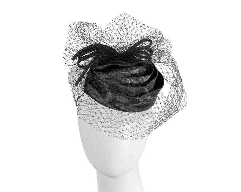 Black Cocktail Headpiece with veil - Hats From OZ