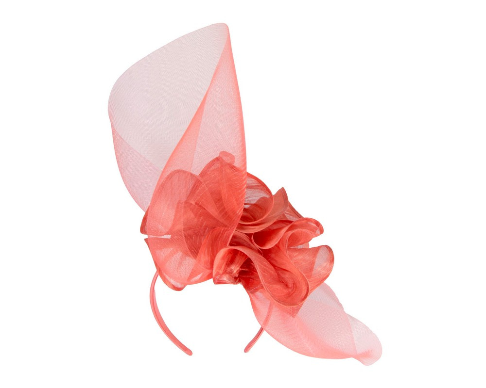 Large coral racing fascinator by Fillies Collection - Hats From OZ Large coral racing fascinator by Fillies Collection - Image 6