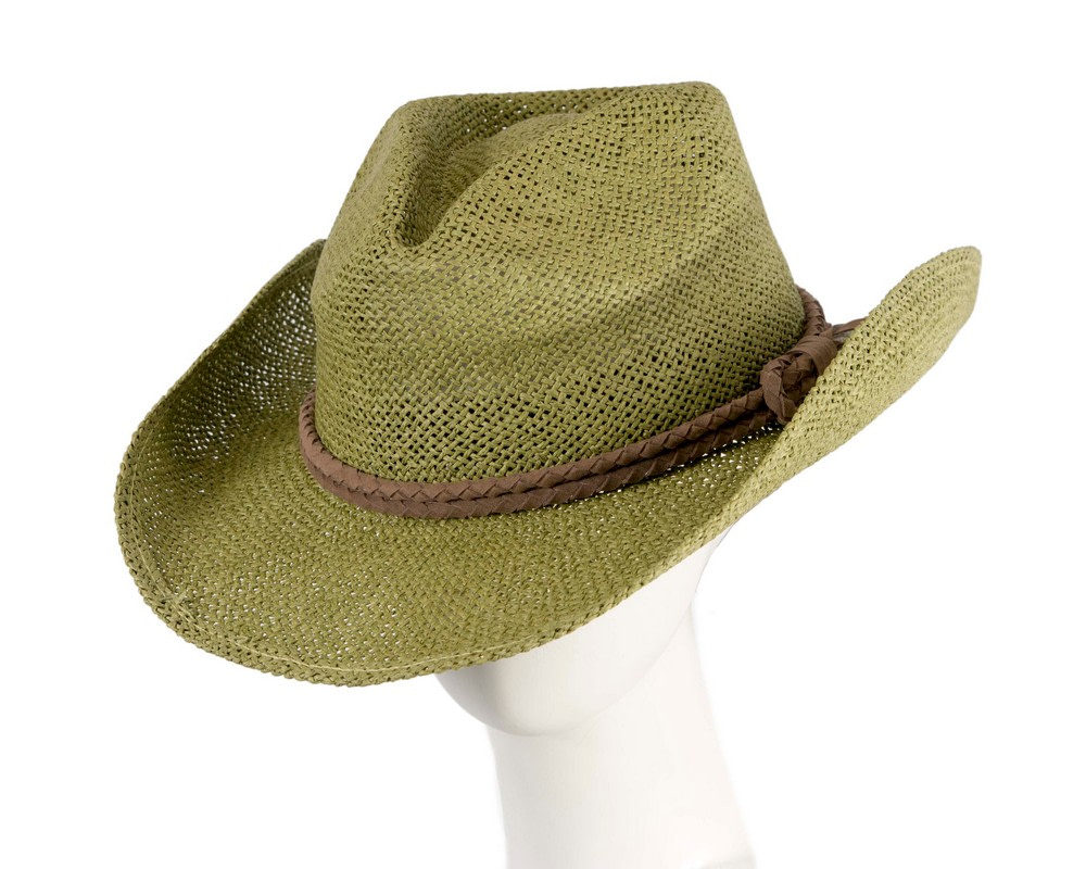 Green straw cowboy hat - Hats From OZ