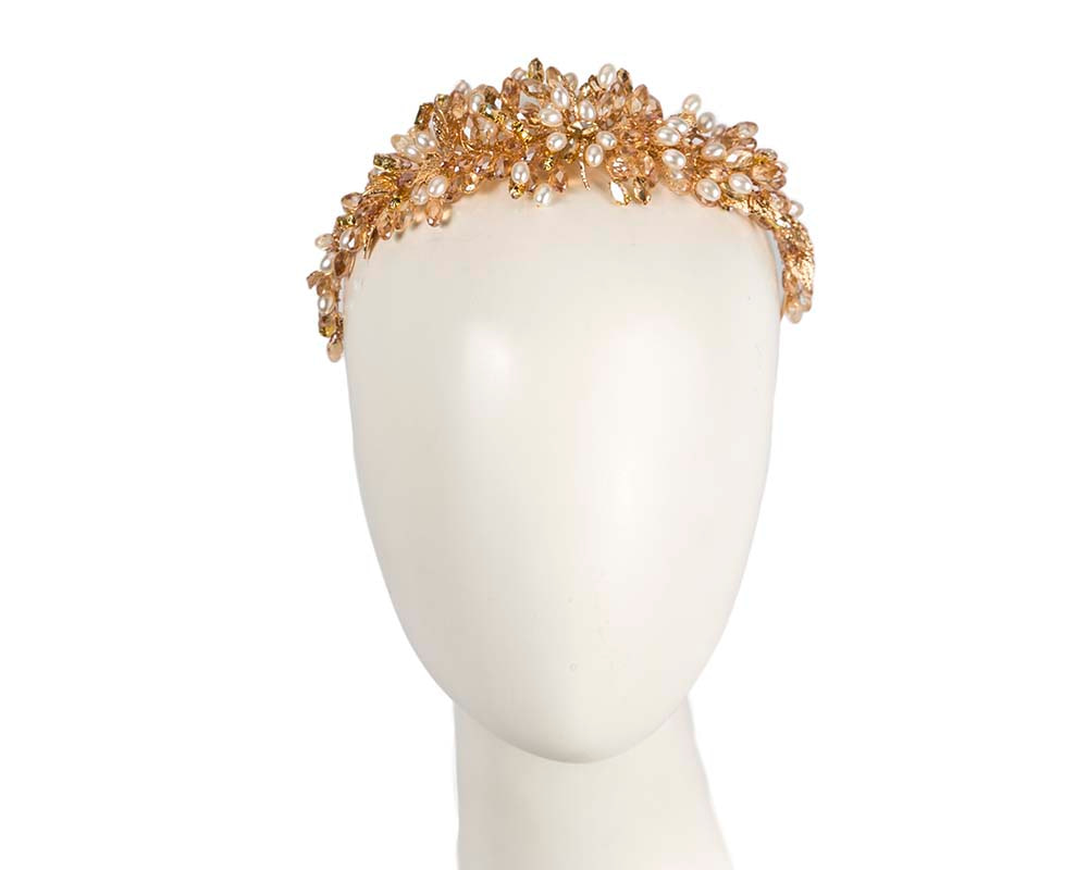 Gold crystal covered headband - Hats From OZ