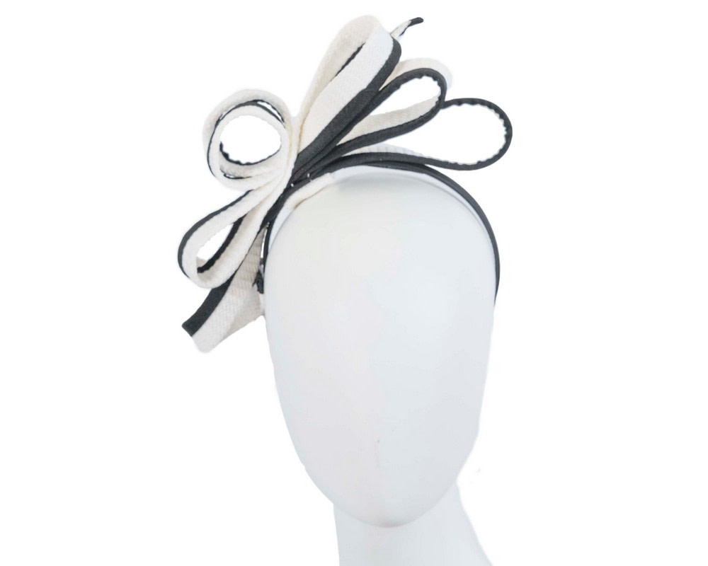 White & black loops fascinator by Max Alexander - Hats From OZ