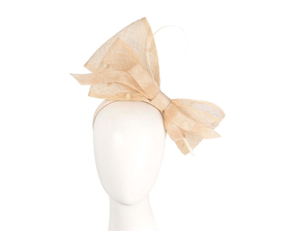 Nude sinamay bow fascinator by Max Alexander - Hats From OZ