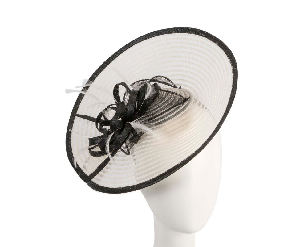 Max Alexander cream & black plate fascinator with feathers - Hats From OZ