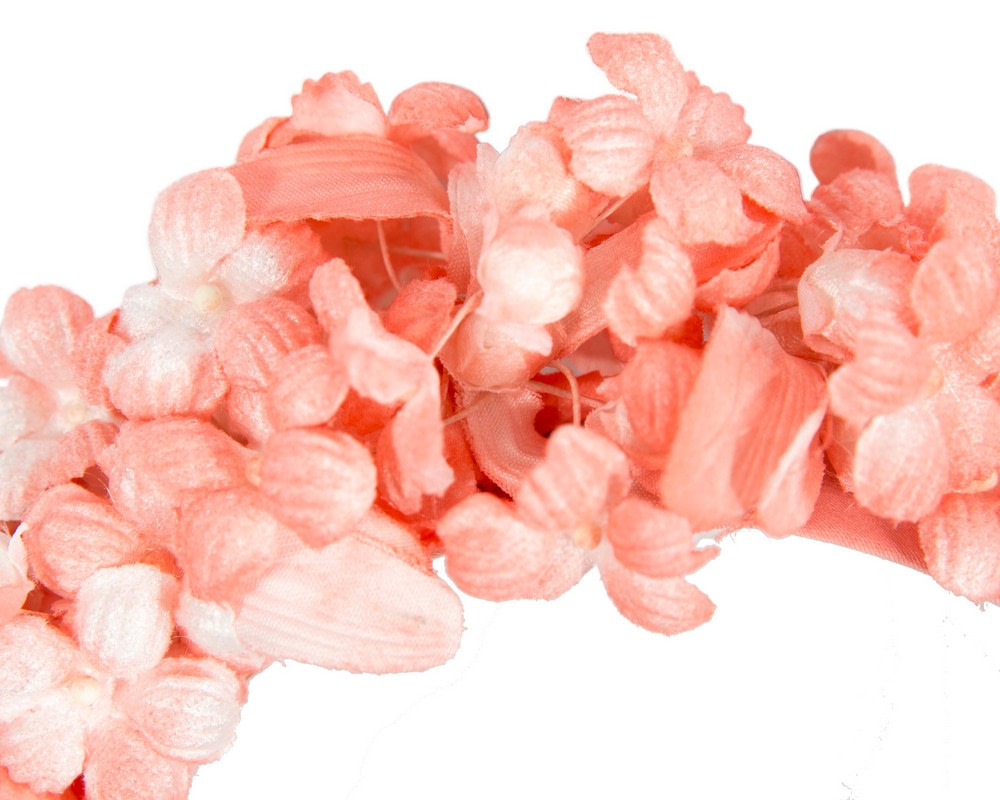 Coral flower fascinator headband - Hats From OZ Coral flower fascinator headband - Image 3